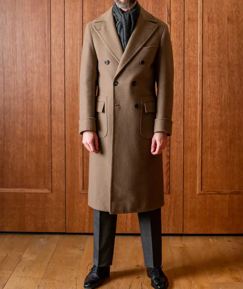 Manteau d'hiver classique en laine pour homme, veste longue croisée, style anglais, pour le quotidien, personnalisé
