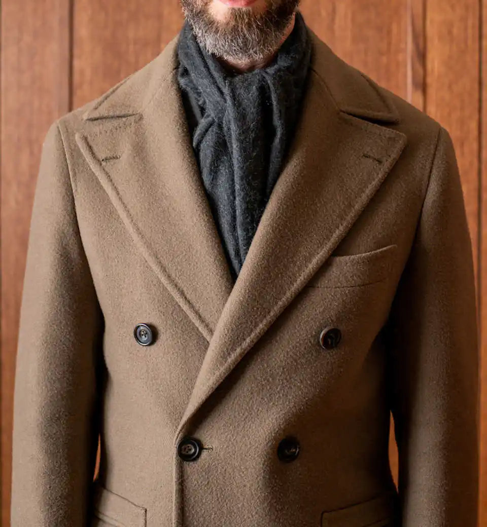 Manteau d'hiver classique en laine pour homme, veste longue croisée, style anglais, pour le quotidien, personnalisé