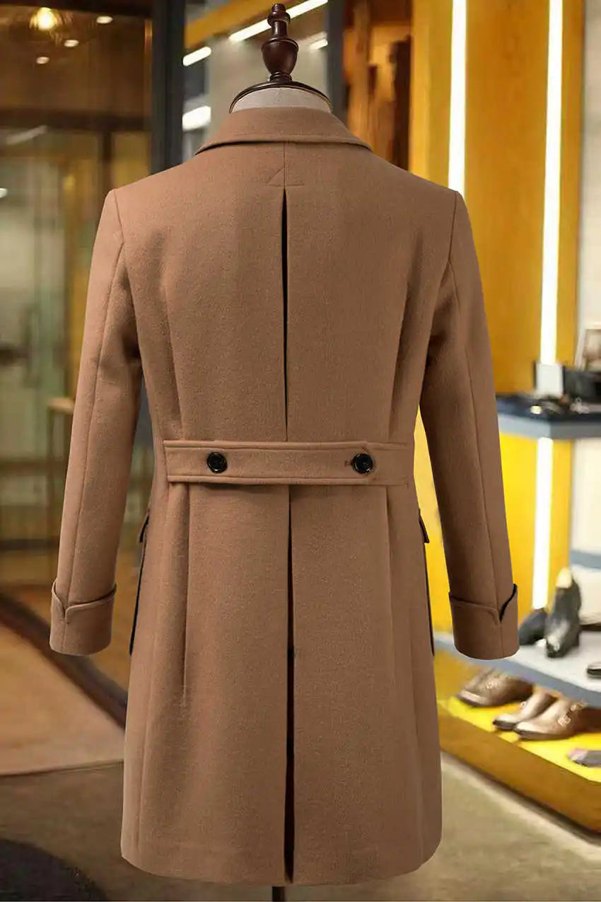 Costume classique d'hiver en laine et coton pour homme, mi-long, ceinture neuve, coupe slim, sur mesure, pour marié, occasions formelles, taille personnalisée