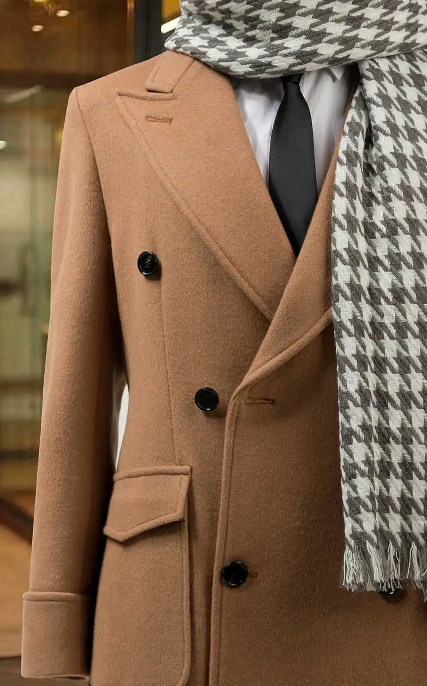 Costume classique d'hiver en laine et coton pour homme, mi-long, ceinture neuve, coupe slim, sur mesure, pour marié, occasions formelles, taille personnalisée