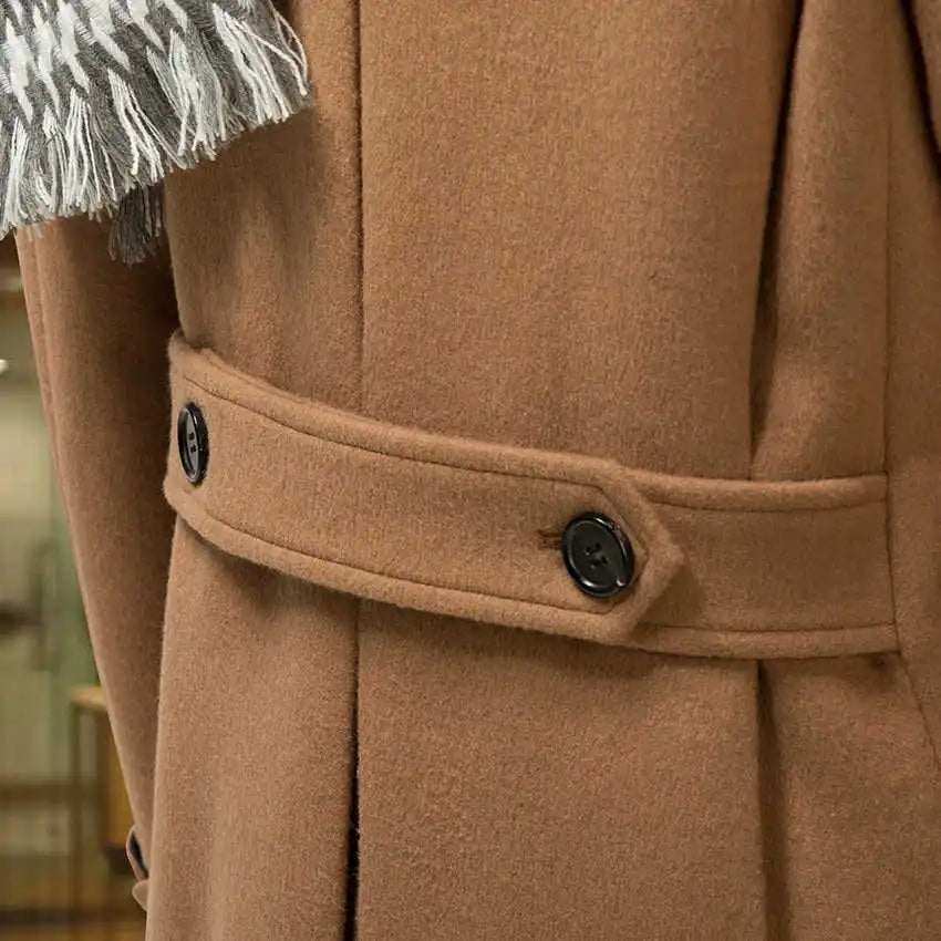 Costume classique d'hiver en laine et coton pour homme, mi-long, ceinture neuve, coupe slim, sur mesure, pour marié, occasions formelles, taille personnalisée