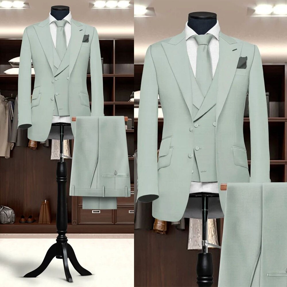 Costume classique pour homme, smoking de mariage, revers châle, marié, robe classique/mariage/dîner/fête, veste sur mesure, gilet, pantalon