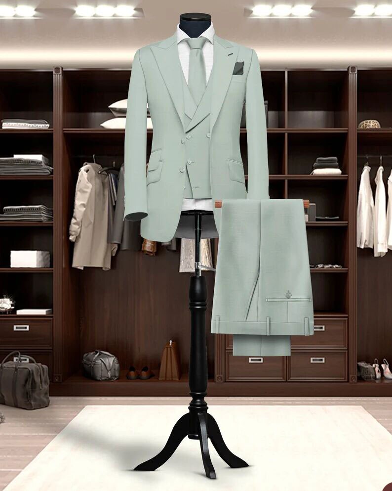 Costume classique pour homme, smoking de mariage, revers châle, marié, robe classique/mariage/dîner/fête, veste sur mesure, gilet, pantalon