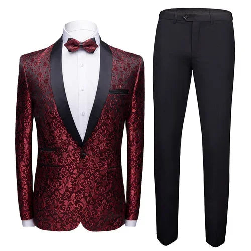 Coat Pants 2 Piece Suit Set Luxury Groom Wedding Dress Party High End Custom Slim Fit Lapel Blazer Jacket Men's Trousers