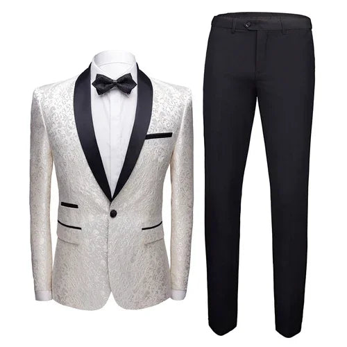 Coat Pants 2 Piece Suit Set Luxury Groom Wedding Dress Party High End Custom Slim Fit Lapel Blazer Jacket Men's Trousers