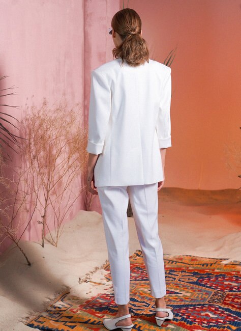 Costume de mère de la mariée blanc froid, tenue de mariage pour femmes, blazer 2 pièces, tenue de soirée pour dames pour mariage (veste + pantalon) 