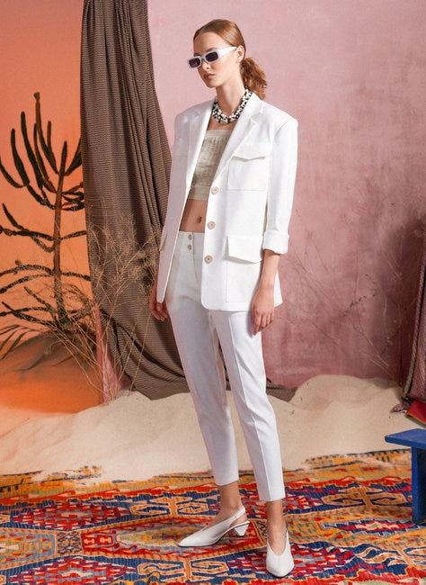 Costume de mère de la mariée blanc froid, tenue de mariage pour femmes, blazer 2 pièces, tenue de soirée pour dames pour mariage (veste + pantalon) 