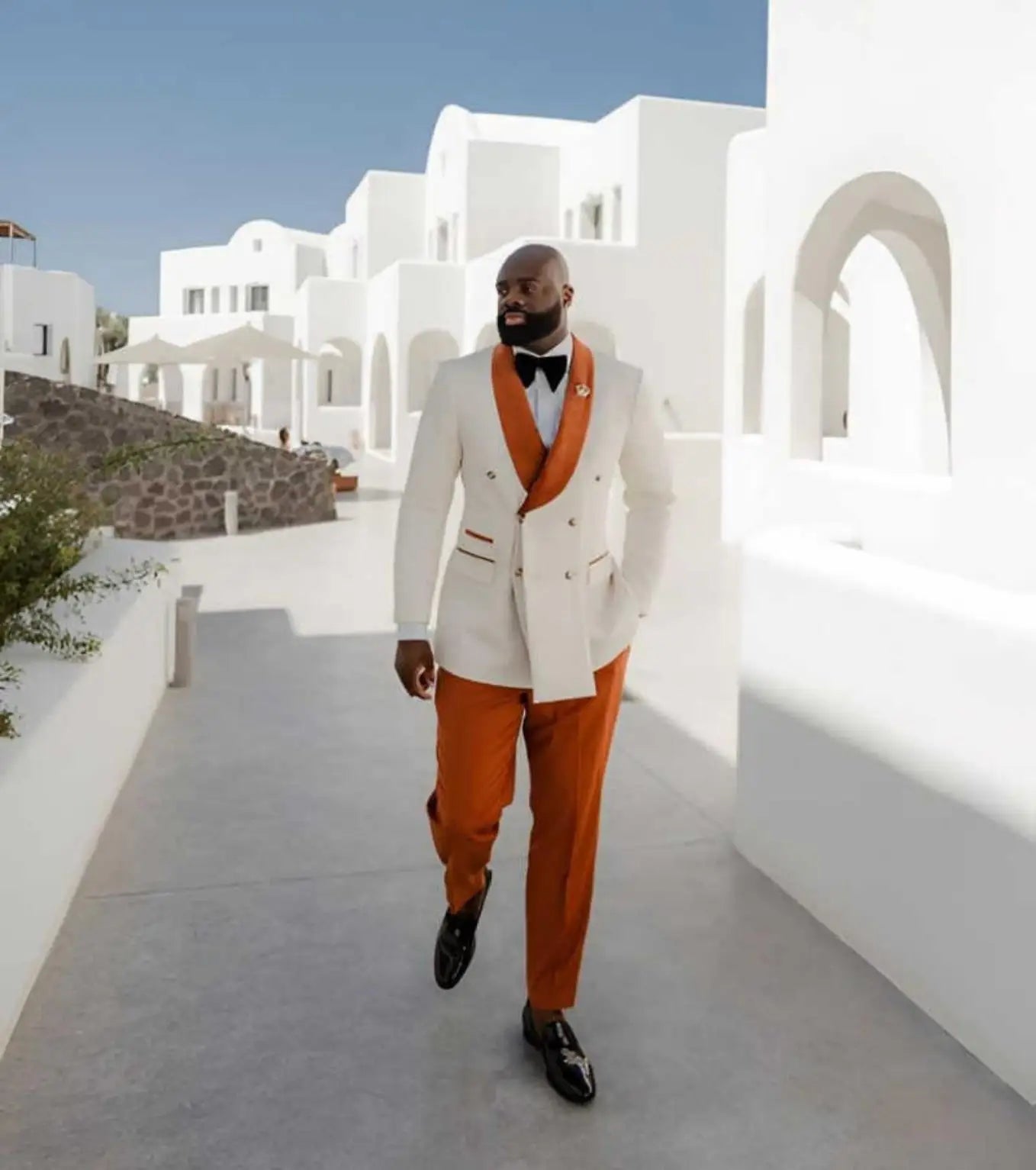 Costume de mariage en velours côtelé pour homme, 2 pièces, avec revers châle, croisé, blazer et pantalon, personnalisé