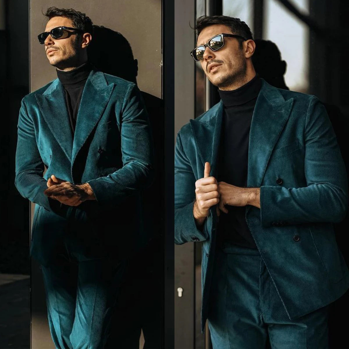 Costume de mariage en velours côtelé pour homme, smoking de fête sur mesure, 2 pièces, veste, pantalon, blazer, costume de chanteur de fête