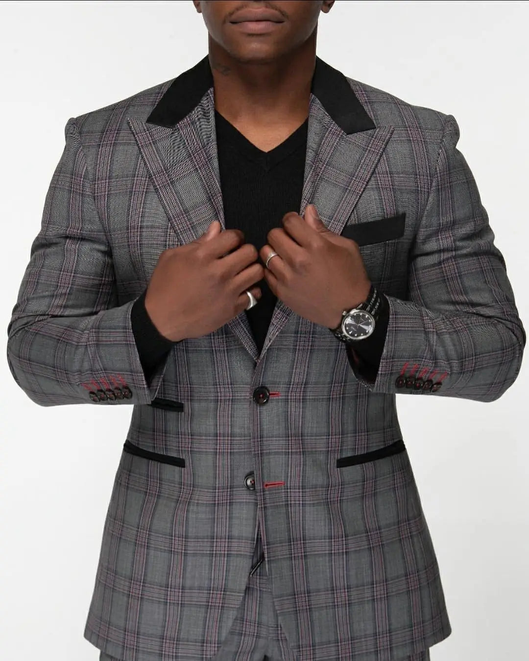 Trajes de negocios para hombre, trajes de moda a medida, 2 piezas, abrigo a cuadros, pantalones, esmoquin formal para boda, hecho a medida, moda para graduación.