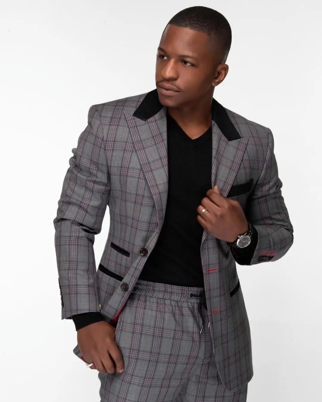 Trajes de negocios para hombre, trajes de moda a medida, 2 piezas, abrigo a cuadros, pantalones, esmoquin formal para boda, hecho a medida, moda para graduación.