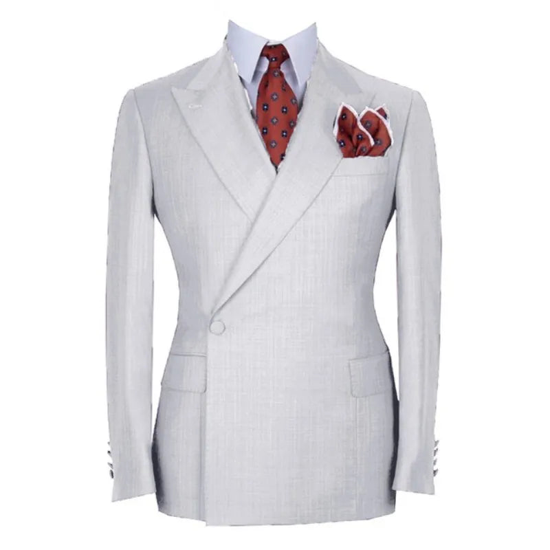 Costume Homme Double Breasted Men Suits One Button Wedding Tuxedo Terno Prom Groom 2 Pcs Slim Fit Blazer Jacket+Pant