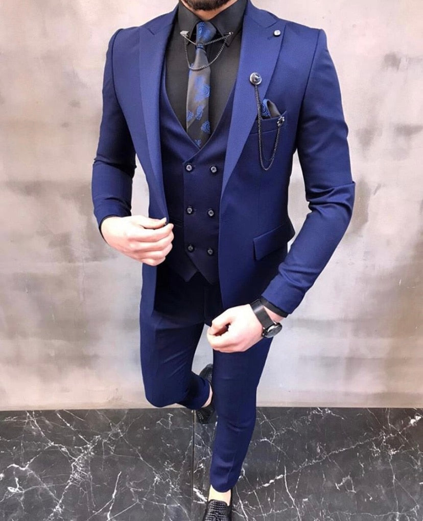 Costume Homme Veste Pantalon Design Hommes Costumes Mariage Marié Marié Bal Slim Fit Blazer 3 Pièces (Veste + Pantalon + Gilet) 