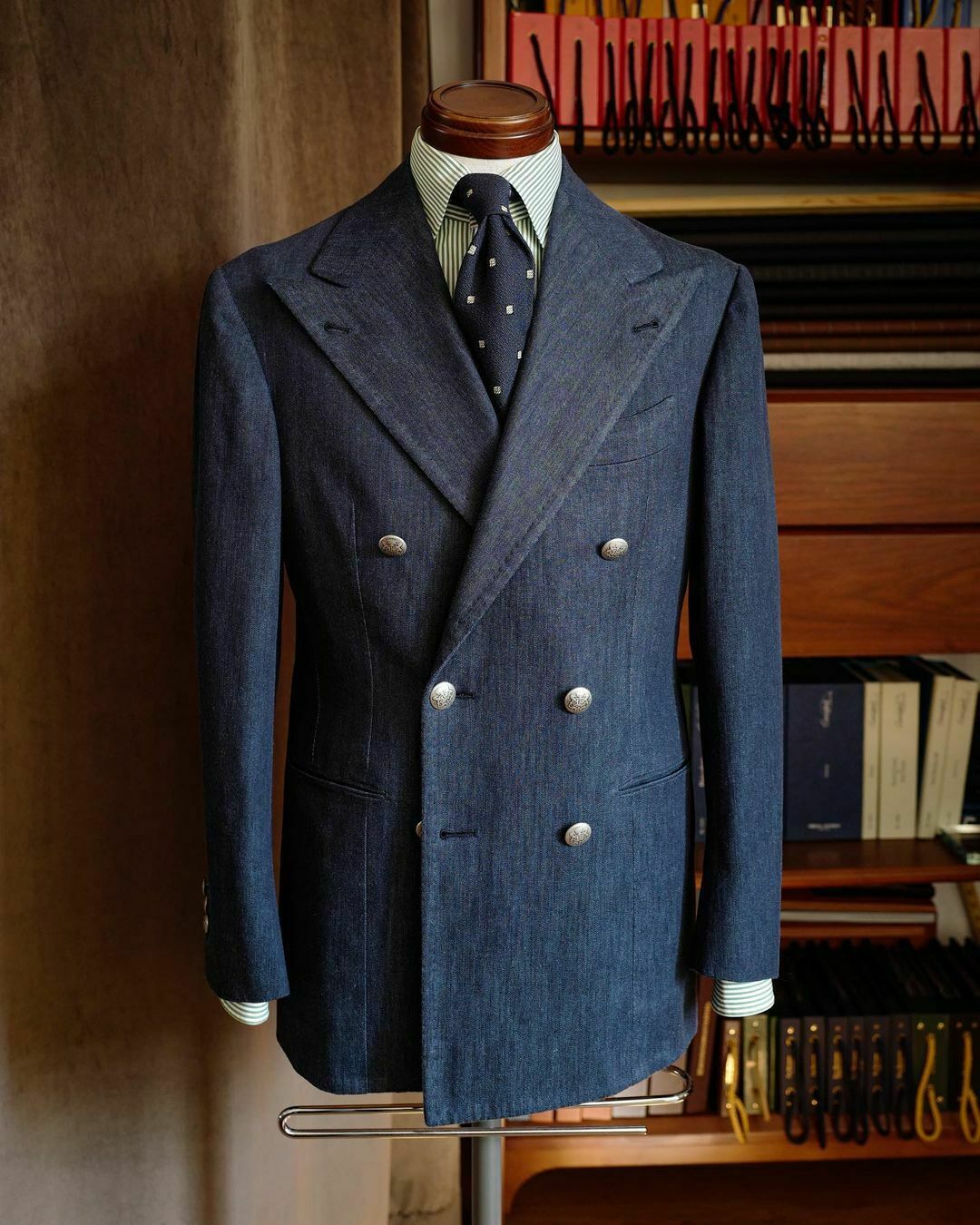 Traje de hombre, esmoquin vaquero para hombre, sastre, doble botonadura, solapa de pico, blazer informal, para fiesta de negocios, boda, novio 