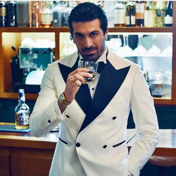 Costume Homme Men Suits Tailor-Made 2 Pieces Black Peak Lapel Formal Wedding Business Causal Prom
