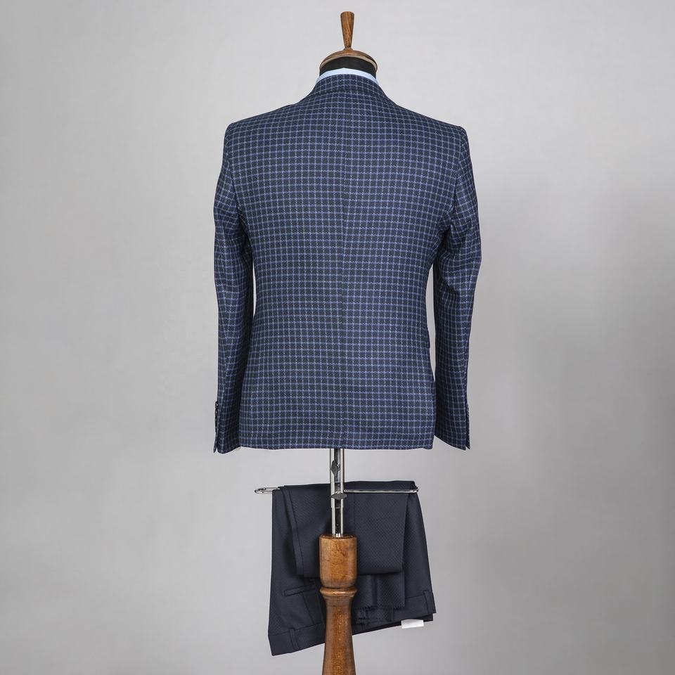Traje de hombre de 3 piezas, blazer, chaleco, pantalón, esmoquin de un solo pecho, cuadros, para boda, negocios, novio 
