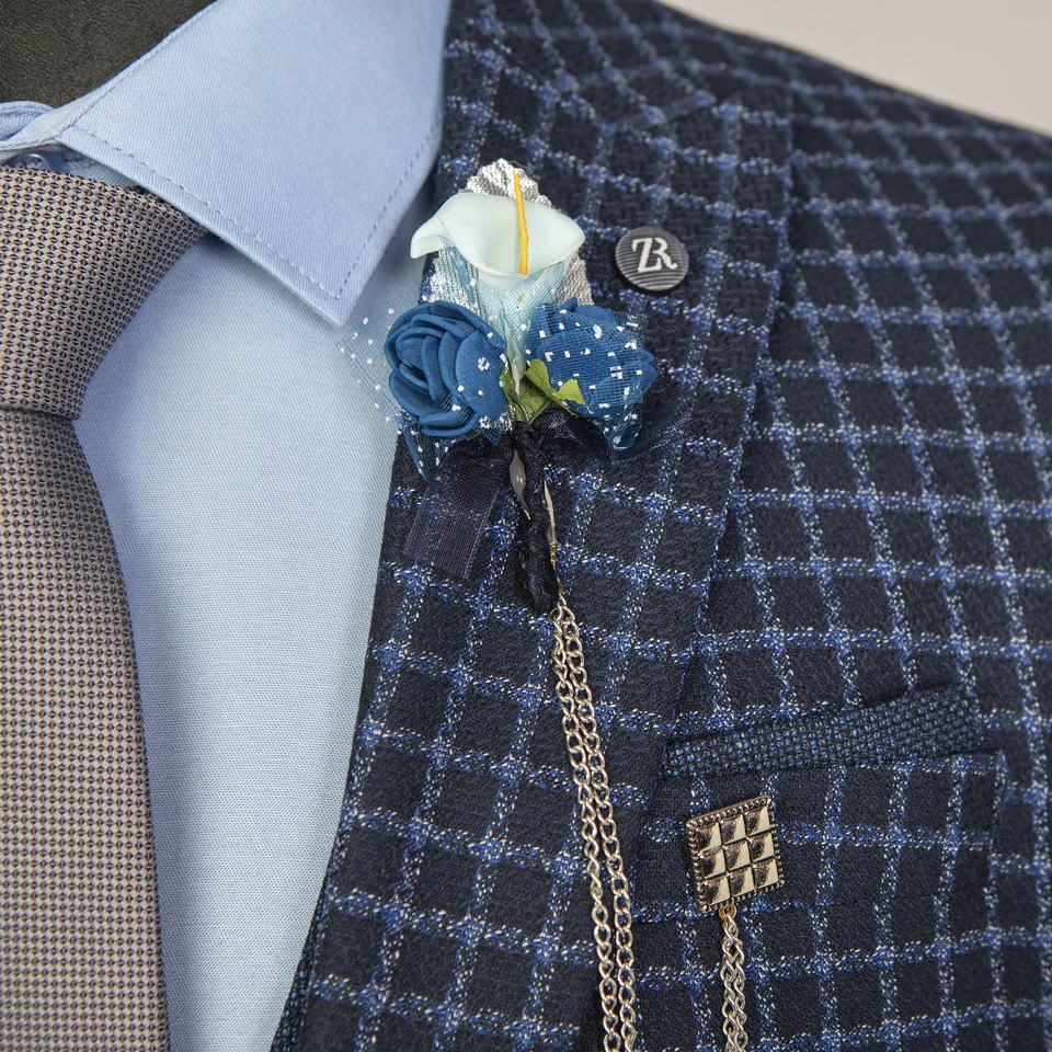 Traje de hombre de 3 piezas, blazer, chaleco, pantalón, esmoquin de un solo pecho, cuadros, para boda, negocios, novio 