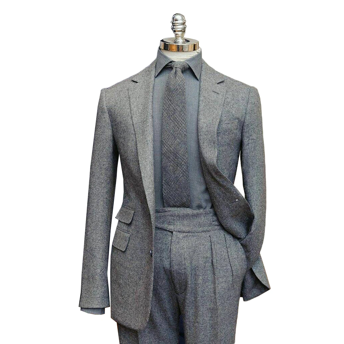 Costume Homme Hiver Hommes Laine Costumes 2 Pièces Revers en Pointe Veste Longue Costumes Décontracté Pardessus Formel Affaires Quotidien Sur Mesure