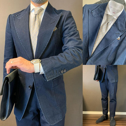 Cowboy Gentleman Men Suits With Two Pieces Jacket And Pants Business Designer Wedding Formal Occasion Tuxedos