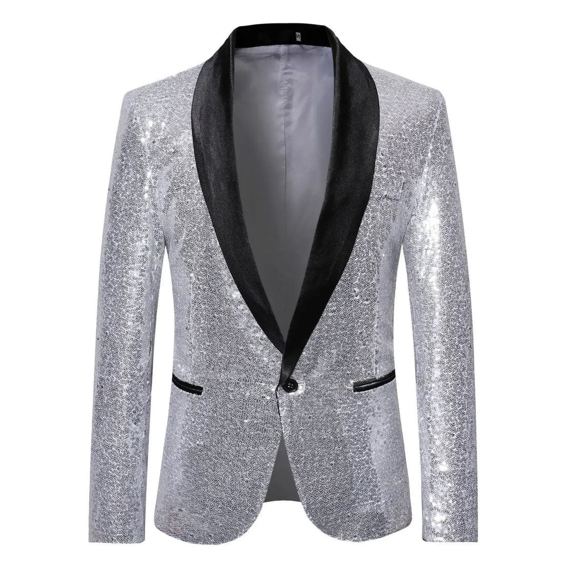 Traje casual para hombre, para escenario, actuación única, presentador, chaqueta de traje de color sólido con brillo para baile