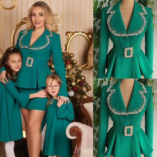 Crystal Rhinestone Mother Of The Bride Dress Blazer Evening Party Outfit Women Tuxedos For Wedding One Pieces
