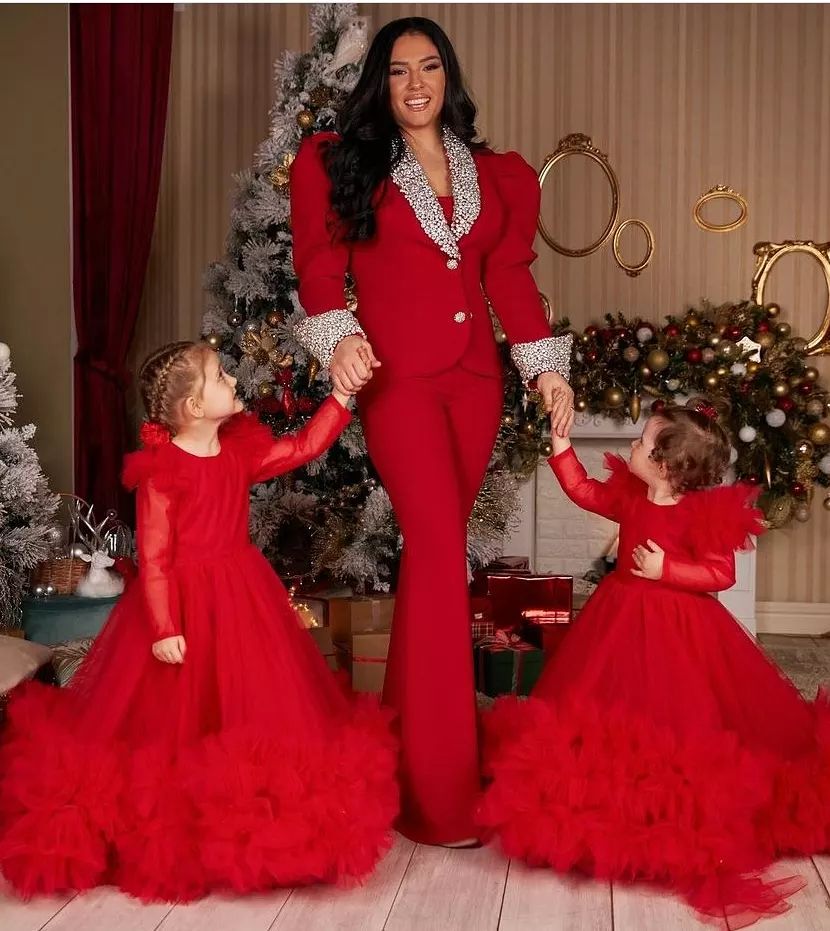 Crystal Rhinestone Mother Of The Bride Pant Suits Evening Party Blazer Suits Women Tuxedos For Wedding 2 Pieces