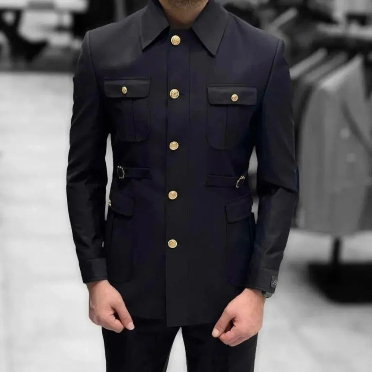 Custom Stylish Chinese Style Men’s Suits with Elegant Stand Collar for Weddings and Formal Events - Variety of Colors Available