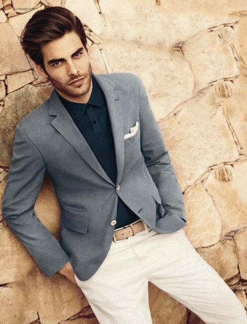 Custom Made Grey Casual Outfit Wedding Suits For Men Tuxedo Groom Jacket 2 Pieces
