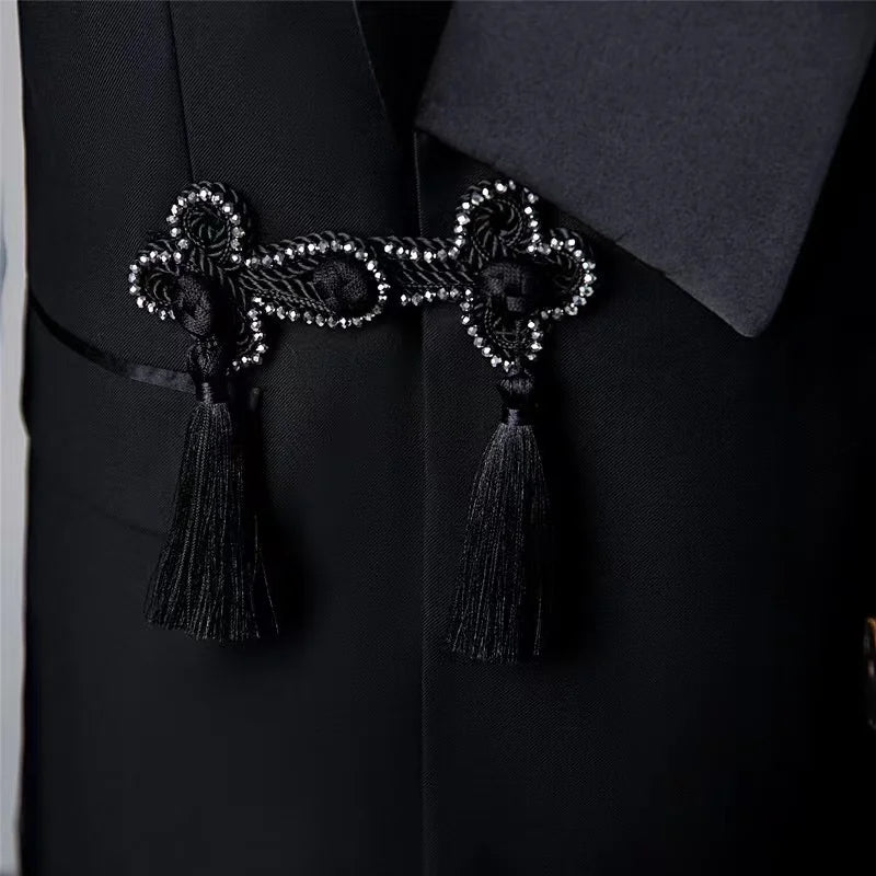 Costumes de bal noirs rétro personnalisés pour hommes, pour mariage, soirée, smoking, danse, blazers amples et confortables