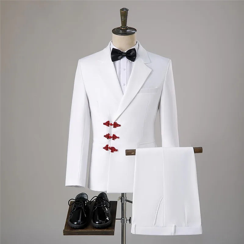 Costumes de bal noirs rétro personnalisés pour hommes, pour mariage, soirée, smoking, danse, blazers amples et confortables