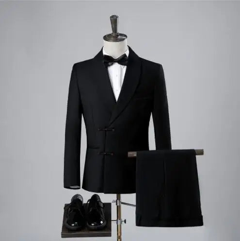 Costumes de bal noirs rétro personnalisés pour hommes, pour mariage, soirée, smoking, danse, blazers amples et confortables