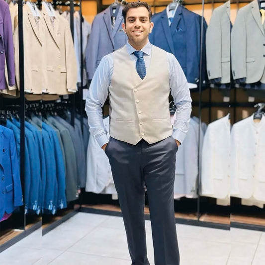 Customized 3 Piece Suits for Men Elegant Single Breasted Peak Lapel Blazer Formal Occasion Jacket Pants Vest Male Clothing