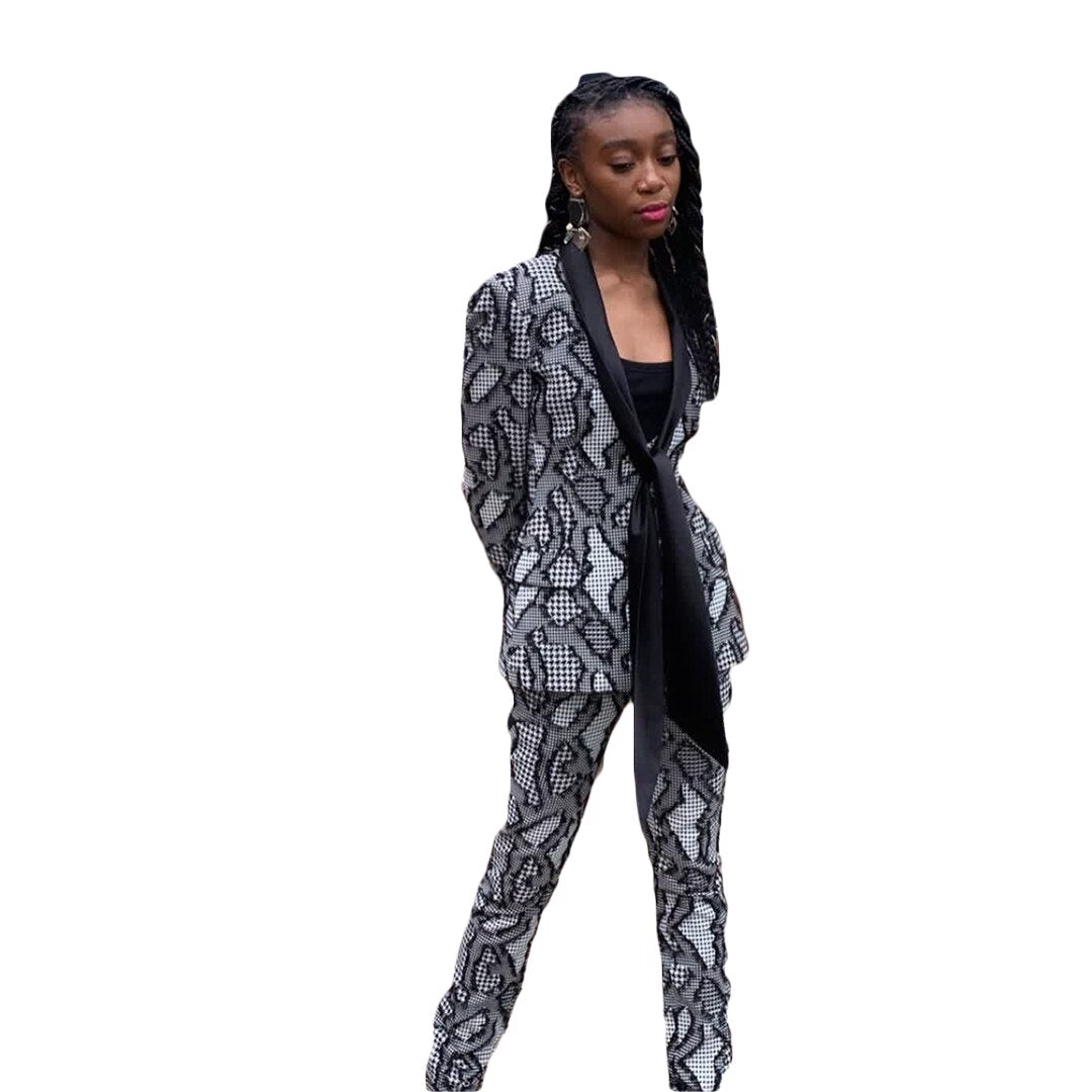 Costume 2 pièces personnalisé pour femme, pantalon léopard, blazer, tenue de soirée, de bal, de mariage, de bureau 