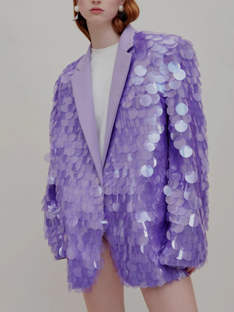 Blazer de mujer nuevo de moda con muescas, suelto, de un solo pecho, de manga larga, liso, chaquetas de traje largas para mujer
