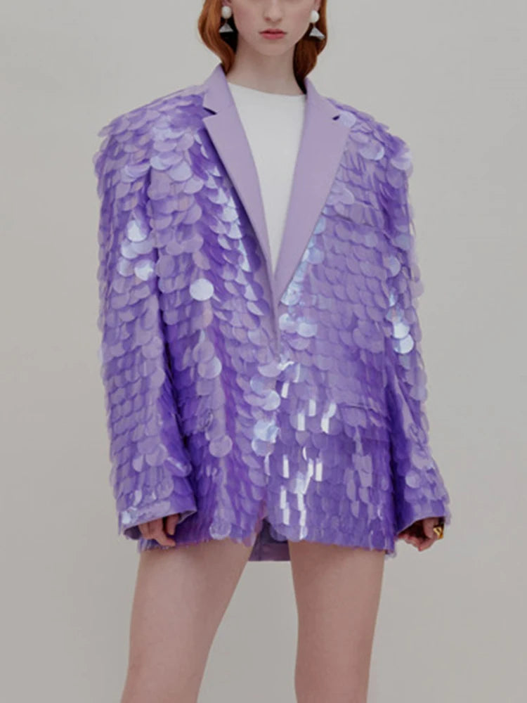 Blazer de mujer nuevo de moda con muescas, suelto, de un solo pecho, de manga larga, liso, chaquetas de traje largas para mujer