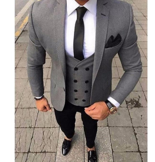 Coat Pant Designs Fashion Men's Suits Smoking Slim Fit 3 Piece (Jacket + Pants + Vest) Groom Tuxedo Style Suits Terno