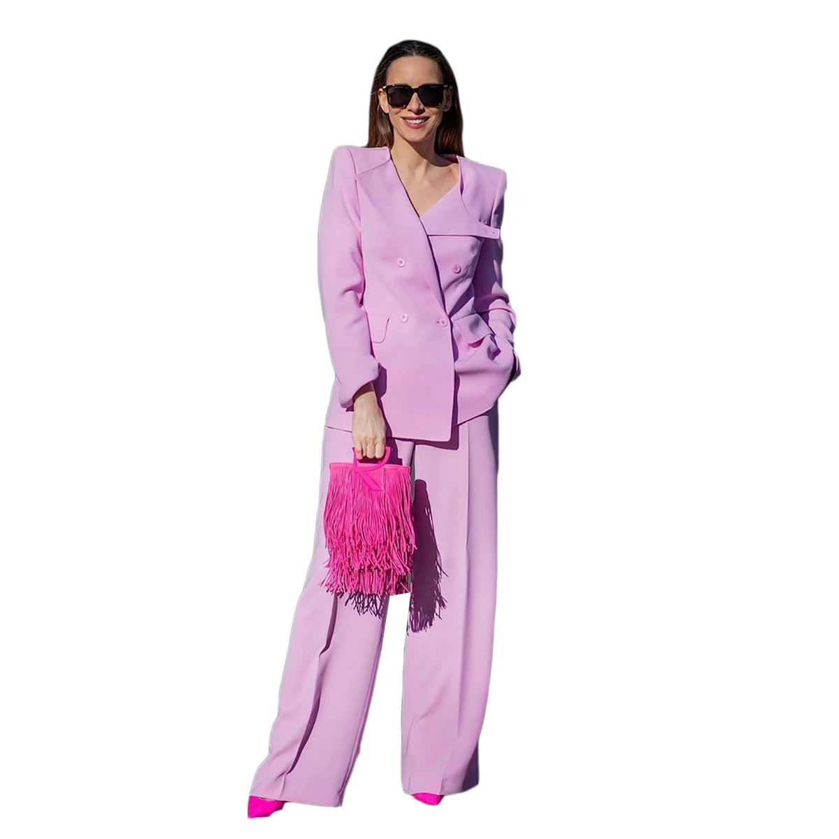 Costumes pour femmes conçus robes vintage à double boutonnage robe de soirée veste de poche sur mesure élégant Power Blazer 2 pièces