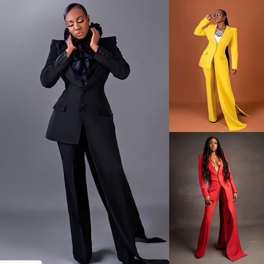 Designer Candy Color Mother Of The Bride Pant Suits Formal Office Suit Lady Blazer Wear Prom Party Business Outfits