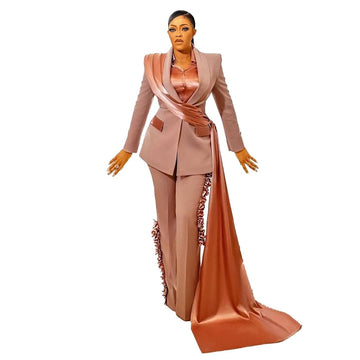 Trajes de pantalón para madre de la novia, traje formal de oficina, blazer para dama, atuendos para fiesta de graduación y negocios. 
