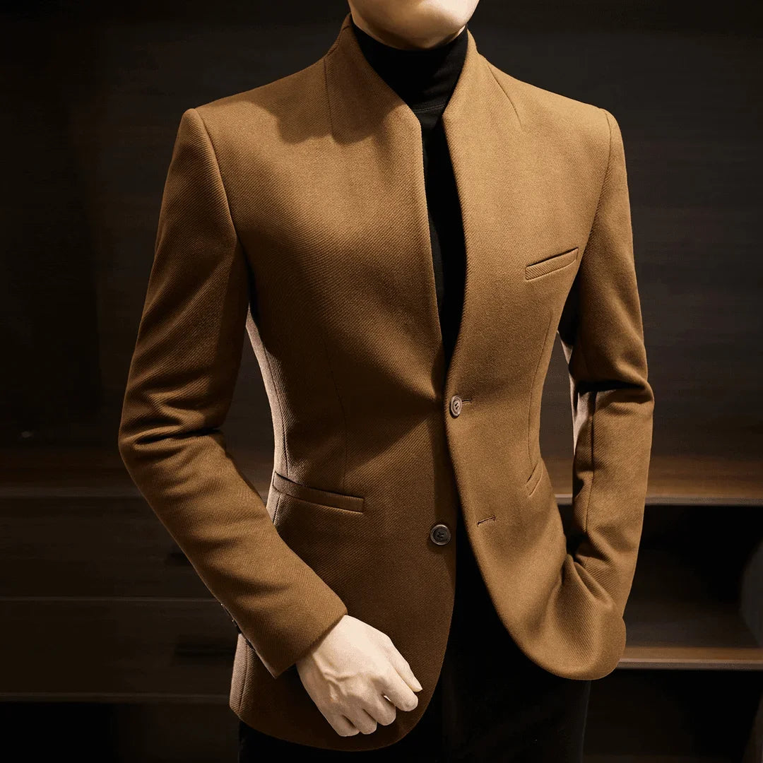 Blazer de negocios cruzado para hombre, estilo coreano informal, sencillo, elegante, holgado, para hombre 