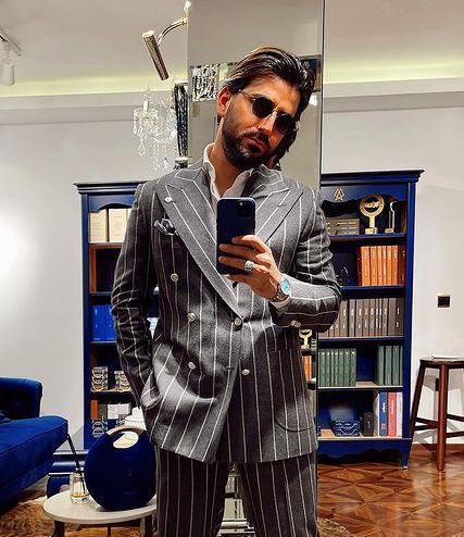 Costume homme à rayures croisées, veste gentleman, soirée d'affaires, bal, mariage, blazer, smoking, 2 pièces, sur mesure 