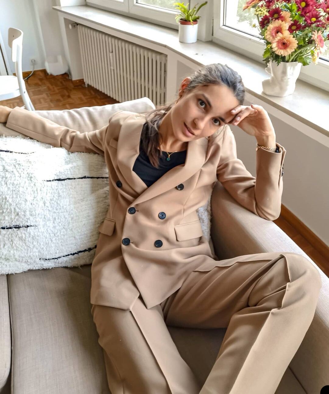 Blazer croisé pour femme, costume de ville, grande taille, robe de soirée, tenue de mariage, 2 pièces 