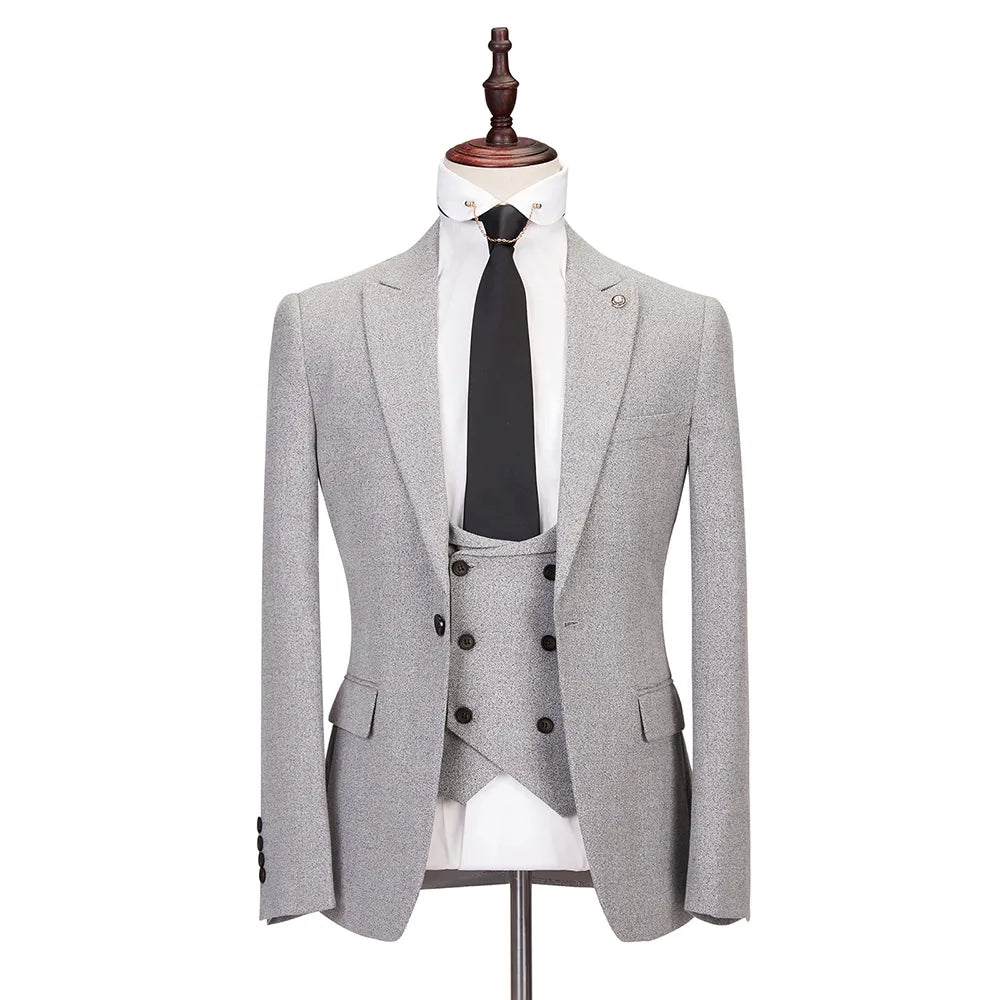 Costume homme haut de gamme taille UE automne 3 pièces simple boutonnage ensemble Slim Fit décontracté affaires hommes costumes mariage fête smoking