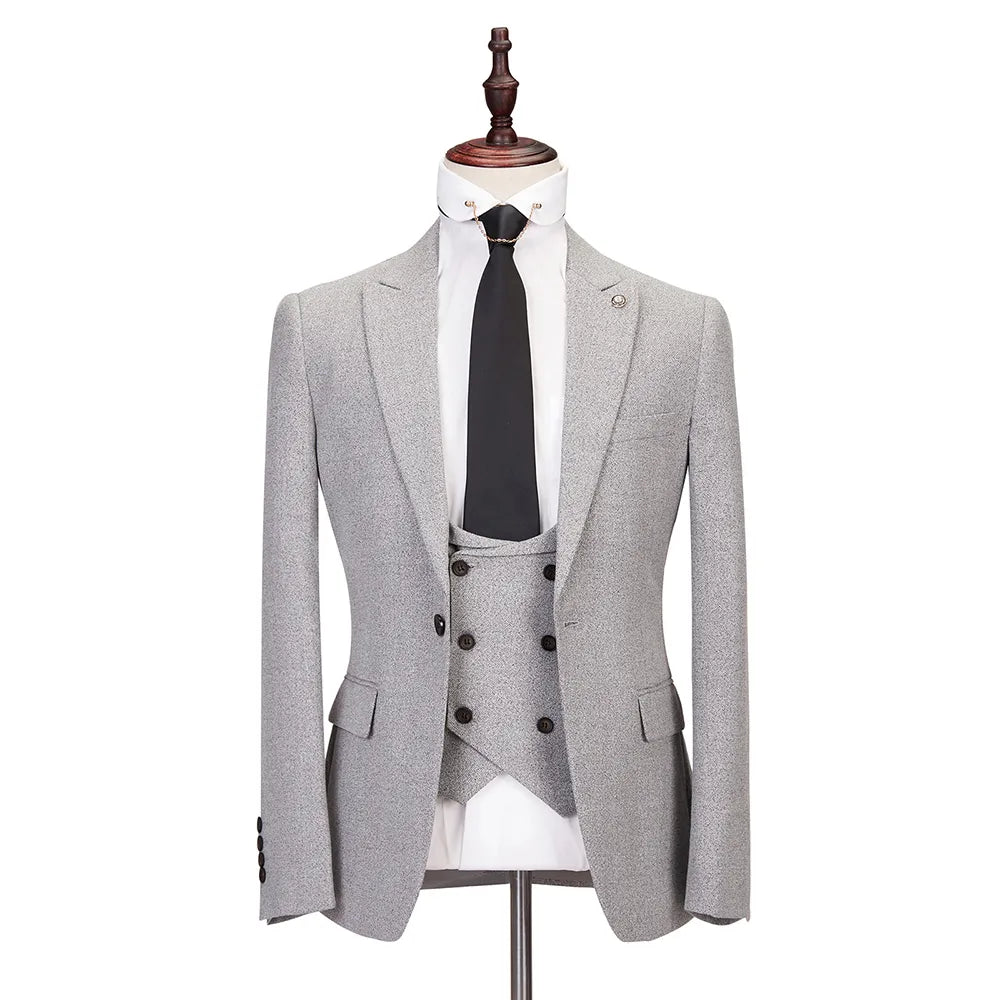 Costume homme haut de gamme taille UE automne 3 pièces simple boutonnage ensemble Slim Fit décontracté affaires hommes costumes mariage fête smoking