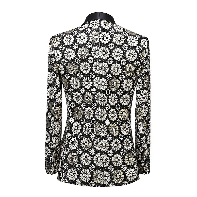 Traje de hombre con estampado jacquard, esmoquin de boda entallado, trajes de fiesta para novios hechos a medida. 