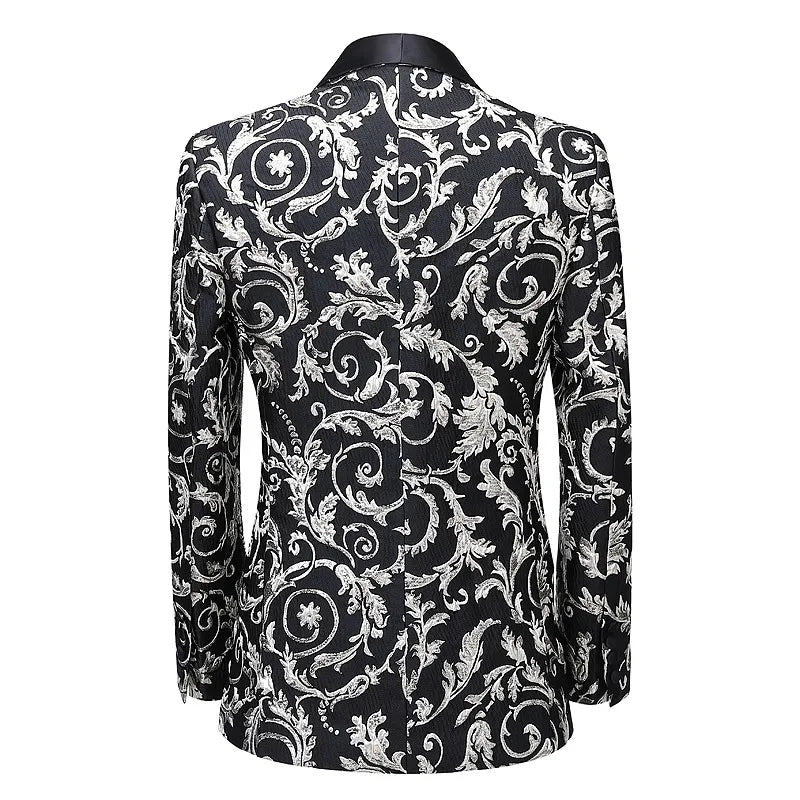 Traje de hombre con estampado jacquard, esmoquin de boda entallado, trajes de fiesta para novios hechos a medida. 