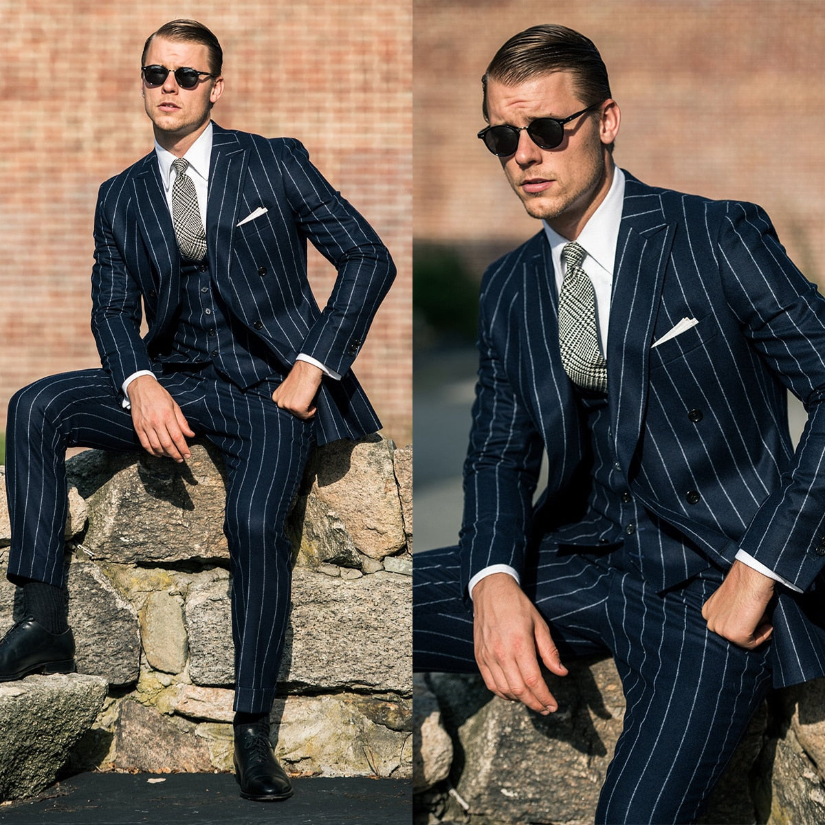 Traje de caballero para boda, esmoquin a medida, 3 piezas, abrigo, chaleco, pantalones, fiesta, cantante, novio, traje hecho a medida 