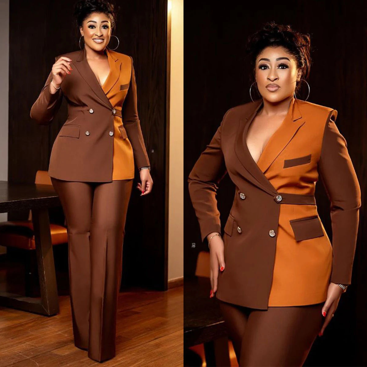 Elegant Mother of the Bride Dresses 2 Pieces Peaked Lapel Jacket Double Breasted Prom Party Formal Custom Made