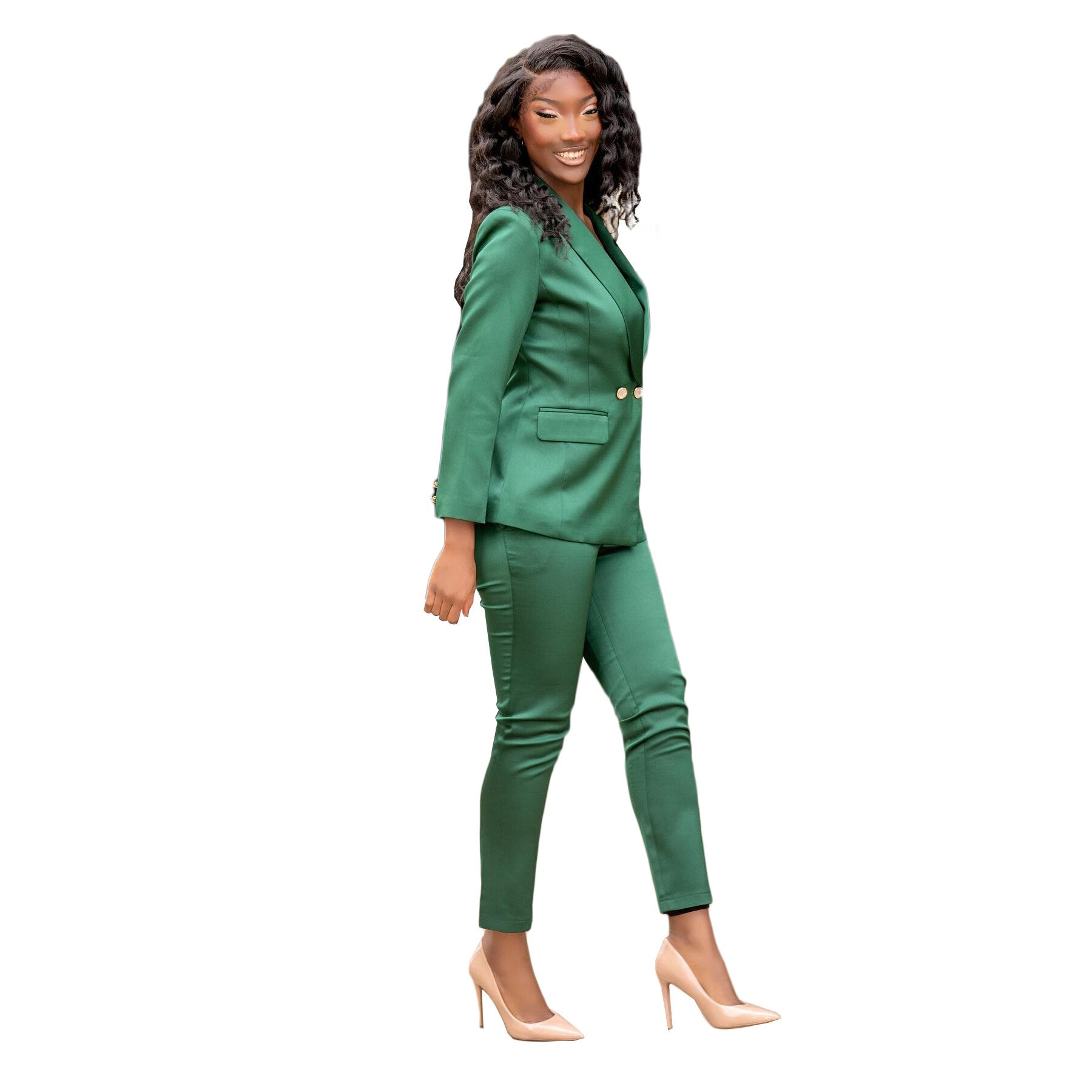 Women Blazer Sets Tailored Lady Green Pants Suits Prom Formal Guest Wear For Wedding 2 Pieces