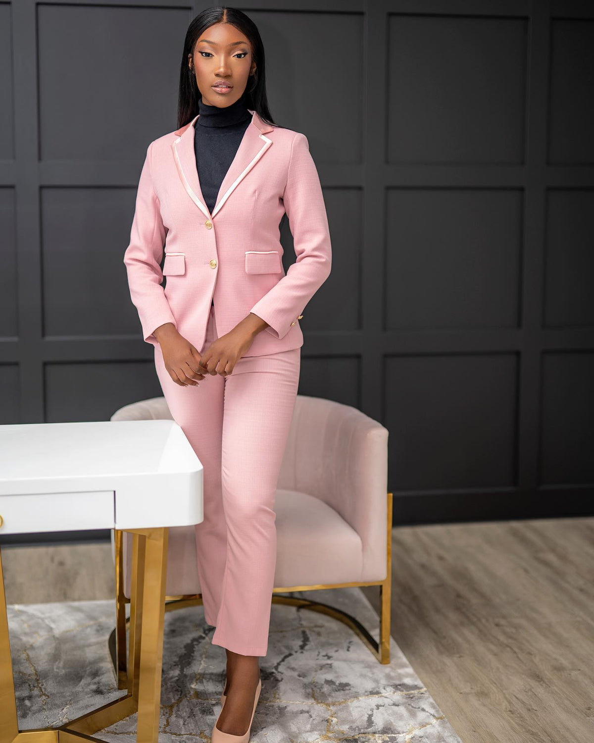 Conjuntos de blazer para mujer, trajes de pantalón rosa intenso a medida para graduación, ropa formal para invitadas de boda, 2 piezas 